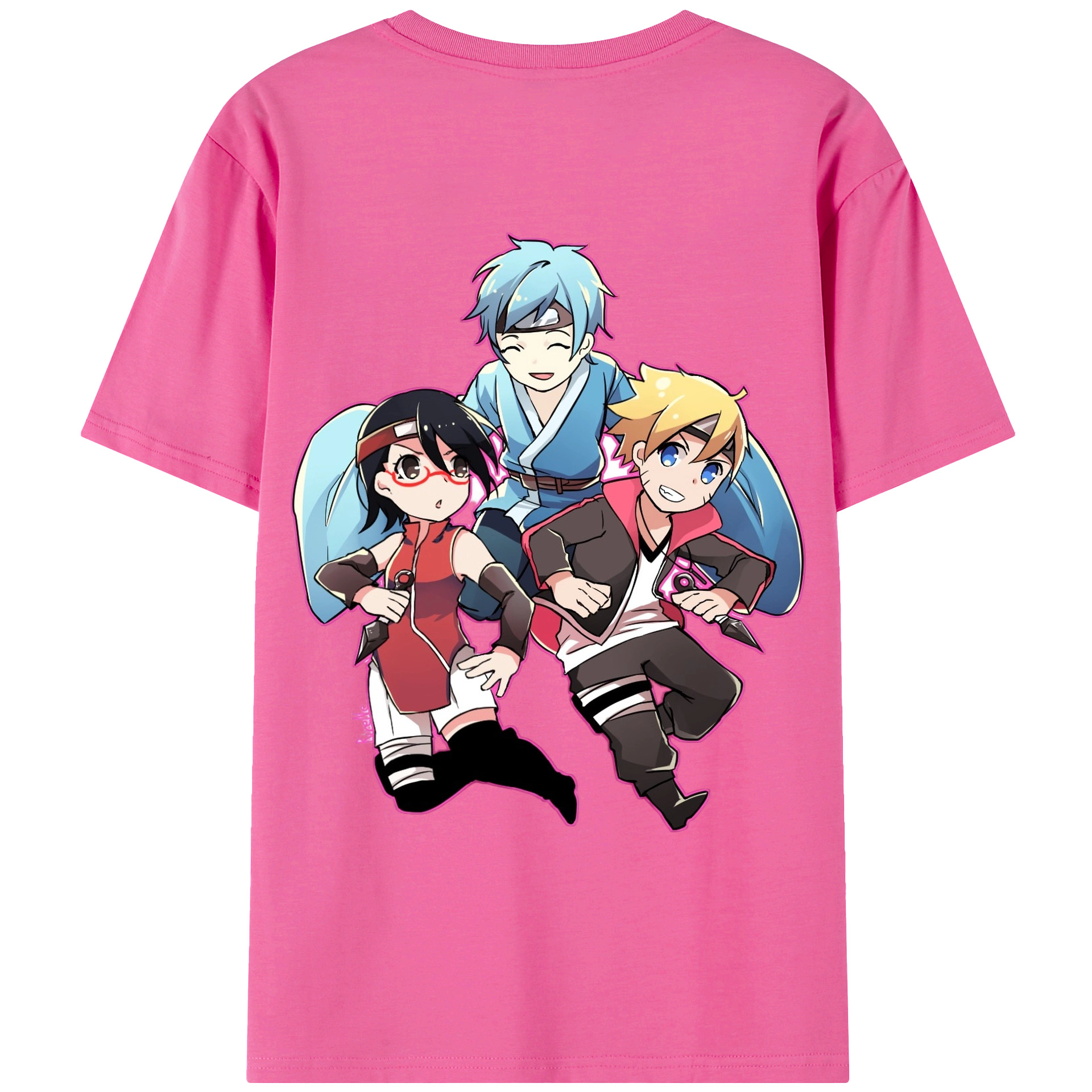 （画像用） NARUTO -ナルト- うちは サラダ Uchiha Sarada レディース半袖Tシャツ(バックプリント)
